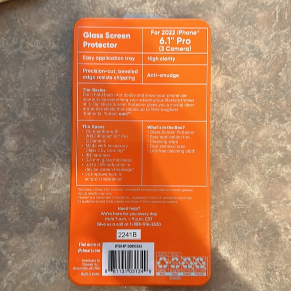 onn. iPhone 14 Pro Corning Glass Screen Protector - Picture 2 of 6